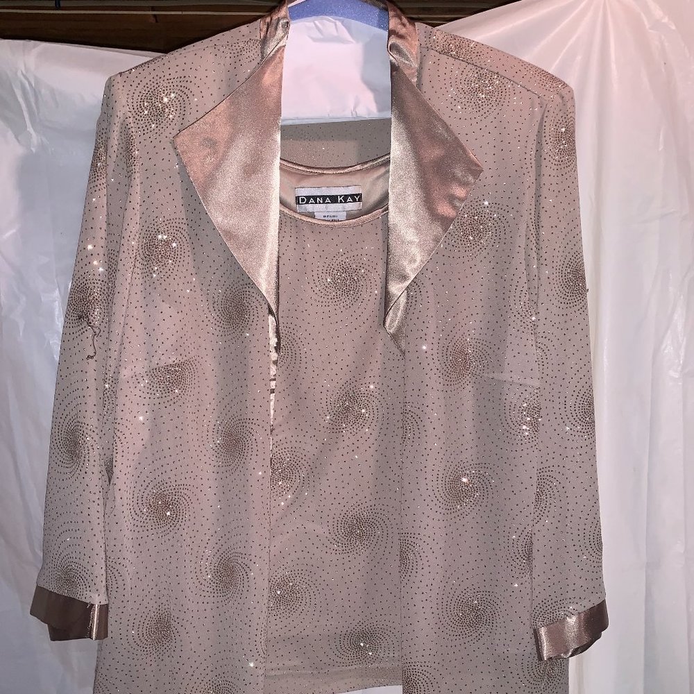 3-piece Pantsuit (pants, tank, overlay jacket)